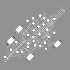 The chip with the contacts and the network concept