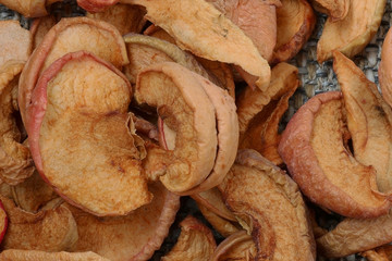 background texture of dried chopped apples