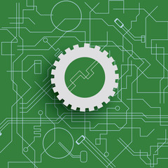 Obraz premium The chip with the contacts and the network concept