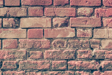 Weathered broken bricks background with retro style