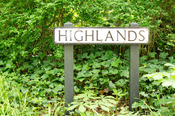 'Highlands' sign post