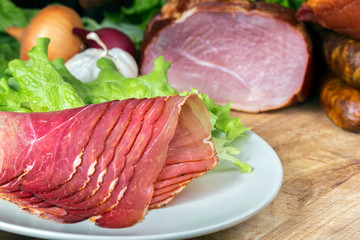  smoked ham with schwarzwald ham and prosciutto