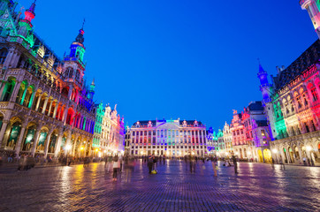 Grand Place at twilight in Brussels