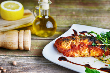 roasted fish and  rice