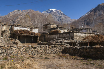 view of the village Purang around Muktinath