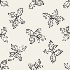 plant doodle seamless pattern background