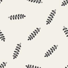 plant doodle seamless pattern background