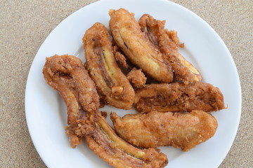 Sweeten Fried Bananas in plate