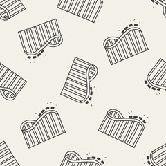 Roller coaster doodle seamless pattern background