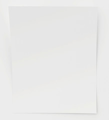 Blank sheet of paper with bent edge