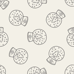 snow ball doodle seamless pattern background