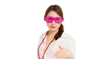 Model isolated with hand shake