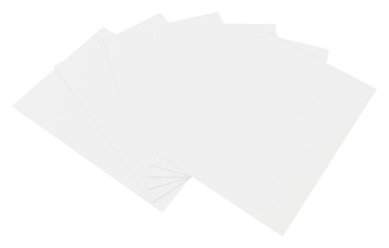 Close Up Stack Of Papers On White Background