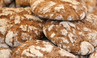 bread with wholemeal flour baked in the wood burning oven