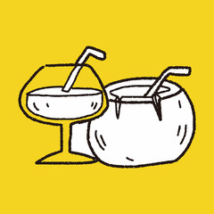 coconut drink doodle
