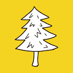 Christmas tree doodle drawing