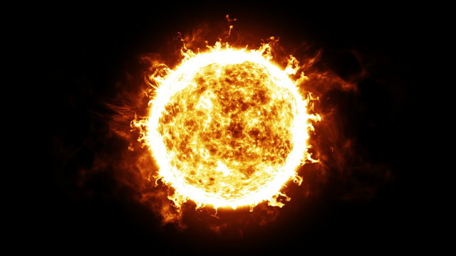 Sun with Solar protuberances and explosions. HD 1080. Looped.