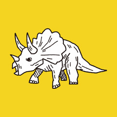 Triceratops dinosaur doodle