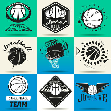 Streetball logo set