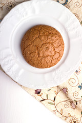 Almond cookie on a plate