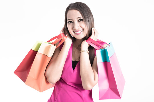 Shopping woman holding shopping bags