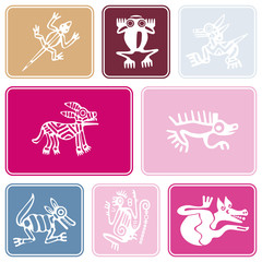 Seamless background with American Indians relics dingbats