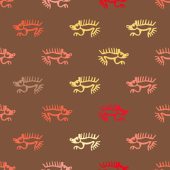 Seamless background with American Indians relics dingbats