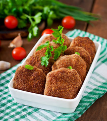 Juicy delicious meat cutlets