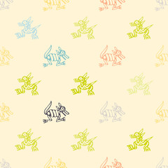 Seamless background with American Indians relics dingbats