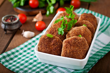 Juicy delicious meat cutlets