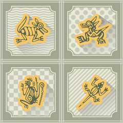 Seamless background with American Indians relics dingbats