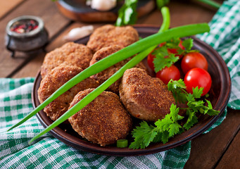 Juicy delicious meat cutlets
