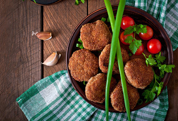 Juicy delicious meat cutlets
