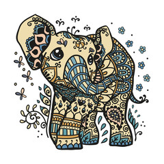 Vector Illustration of a mandala elephant
