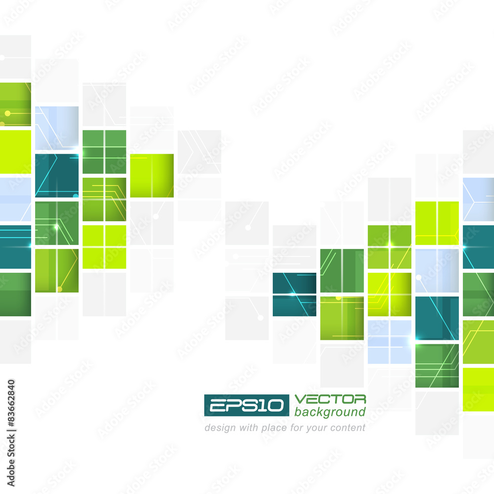 Poster abstract technological vector background with square pattern