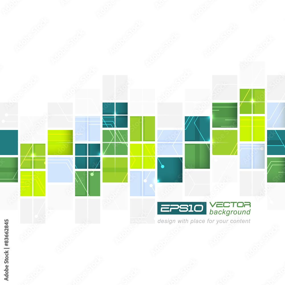 Poster abstract technological vector background with square pattern