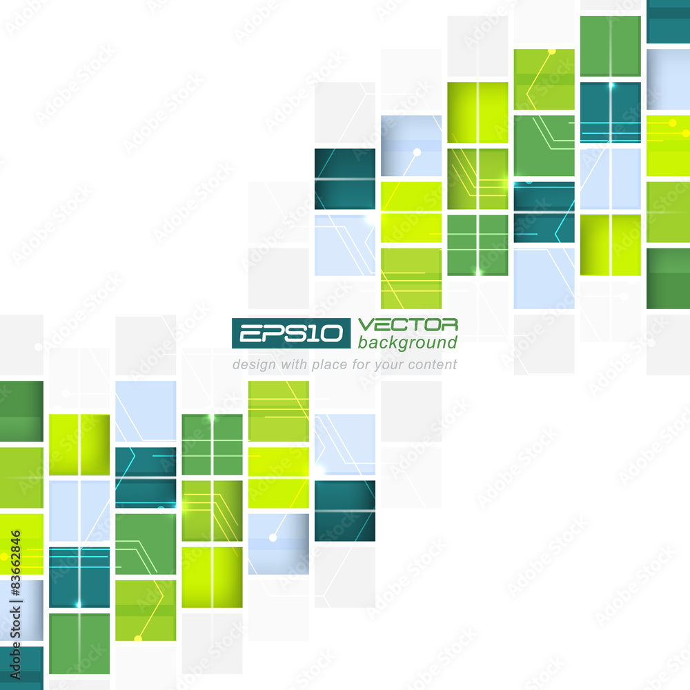 Poster abstract technological vector background with square pattern