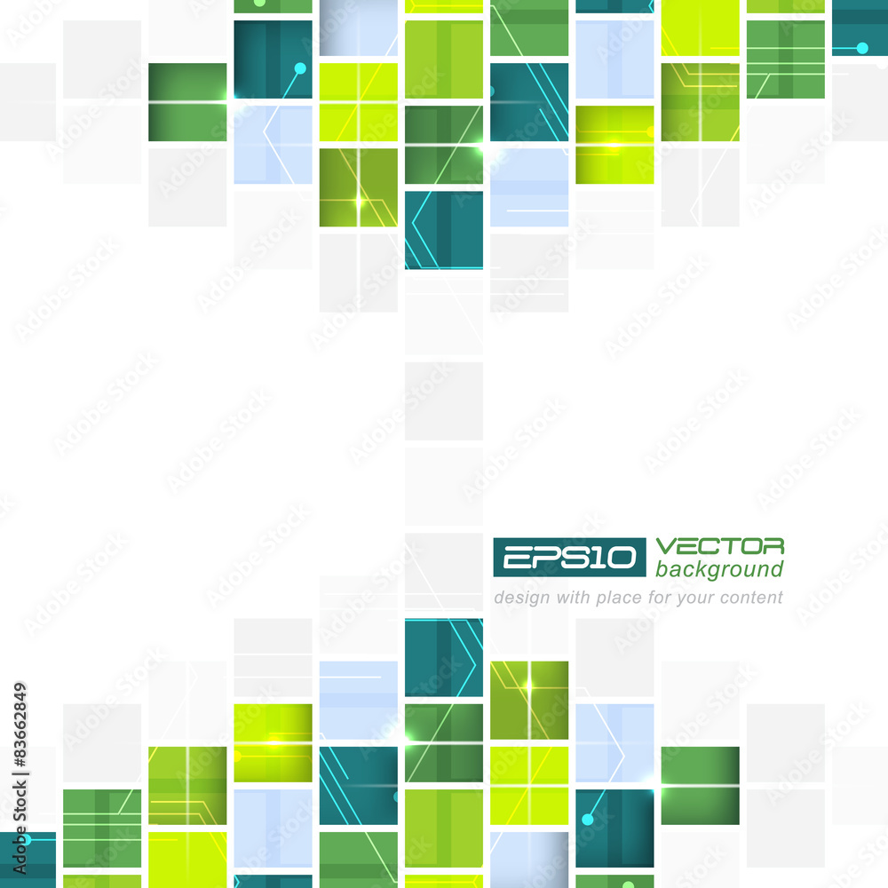 Poster abstract technological vector background with square pattern
