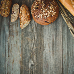 bread on a wooden background