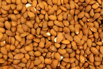 Fresh almonds background