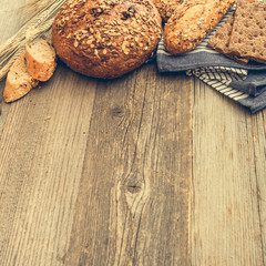 bread on a wooden background