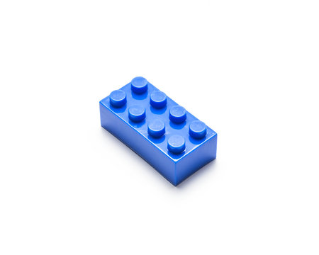 Blue colored plastic building block for kids