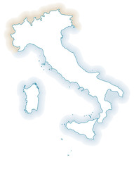 Map of italy blank silhouette