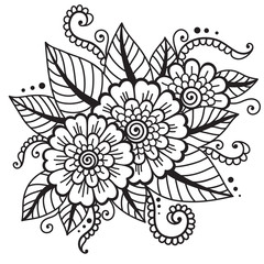 Oriental flower ornament