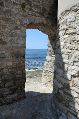 Stadtmauer von Novigrad, Istrien, Kroatien