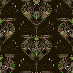 Seamless pattern graphic ornament. Floral stylish background