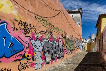 Muro pintado en Lisboa