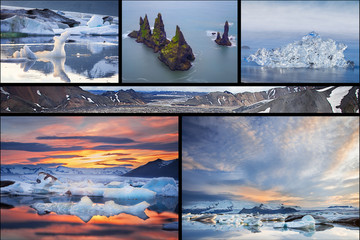 Icelandic landscapes collage