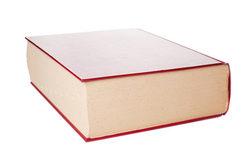 Dictionary closeup on white background
