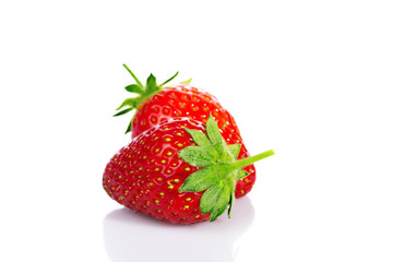 fresh strawberries isolated on white